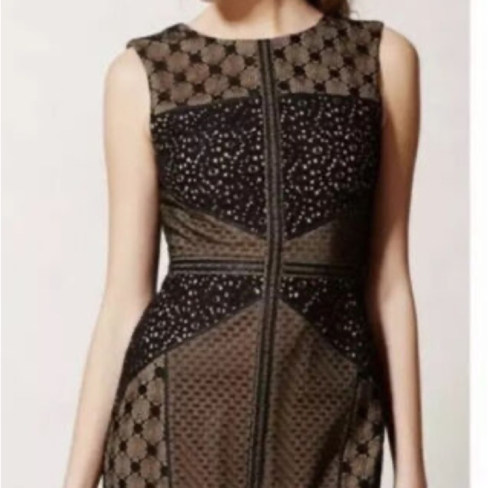 Anthropologie Heartloom black lace sheath